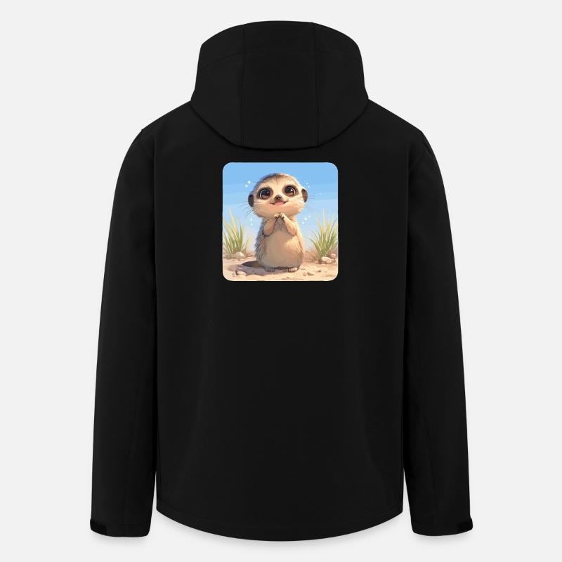 Meerkat Erdmännchen - Recycelte Männer Softshell-Jacke von Stanley/Stella - Schwarz