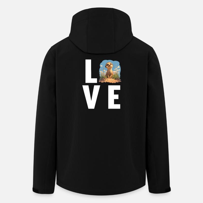 Meerkat Erdmännchen - Recycelte Männer Softshell-Jacke von Stanley/Stella - Schwarz