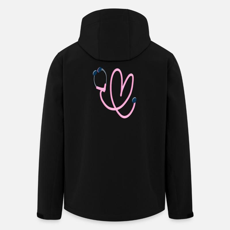 Stéthoscope à cœur rose - Veste softshell homme en polyester recyclé Stanley/Stella - noir