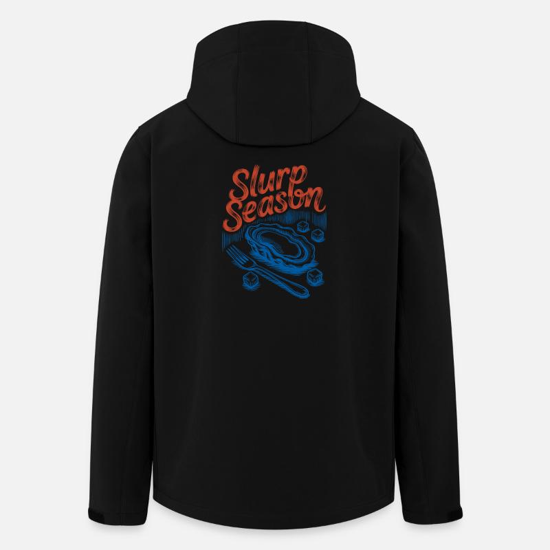 Schlürfsaison – Retro-Austern-Meeresfrüchte - Recycelte Männer Softshell-Jacke von Stanley/Stella - Schwarz