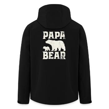 Papa Bear - Father Father's Day Gift - Men’s Recycled Softshell Jacket by Stanley/Stella - black - Back - AI Model Male 185 light (185cm)