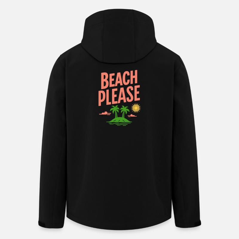 Beach Please Lustiger Strand Spruch Retro - Recycelte Männer Softshell-Jacke von Stanley/Stella - Schwarz