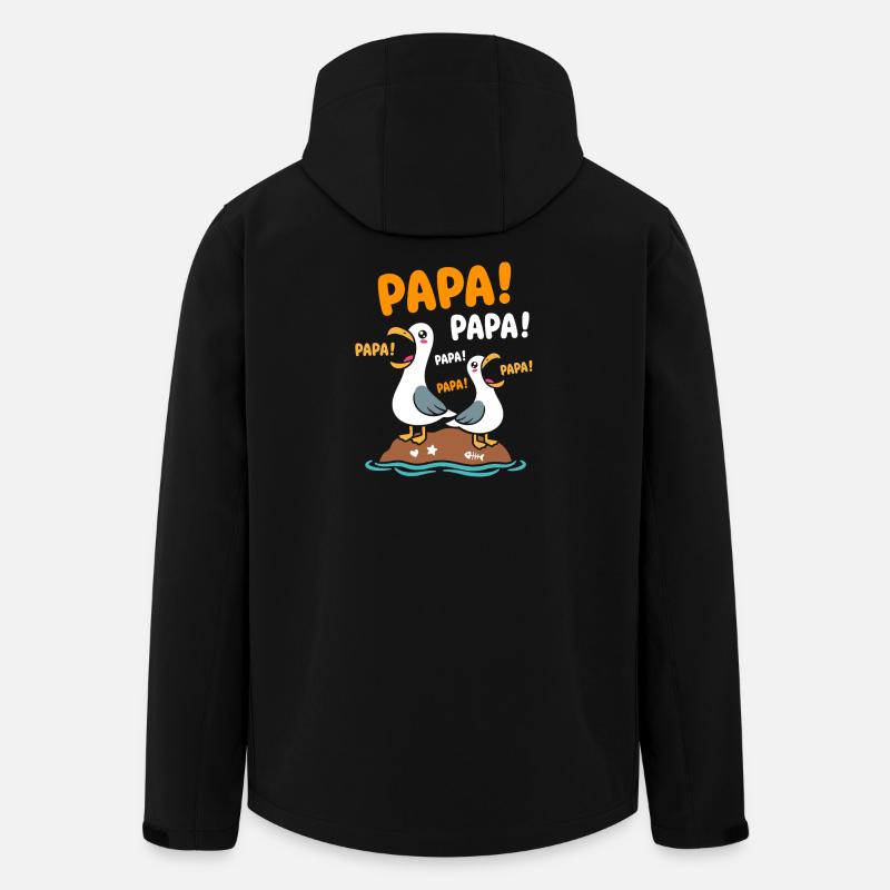 Mouettes Papa sur Roche - Recycelte Männer Softshell-Jacke von Stanley/Stella - Schwarz