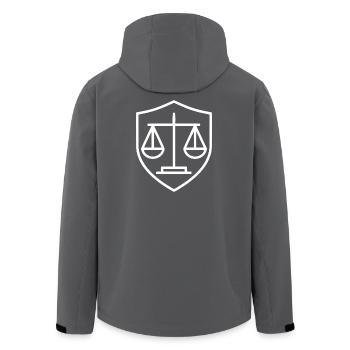 Jura Rechtsanwalt  Waage  Jurist Gericht Gesetz - Recycelte Männer Softshell-Jacke von Stanley/Stella - Anthrazit - Hinten - AI Model Male 185 light (185cm)
