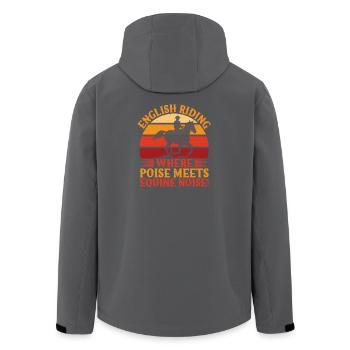 English Riding Horse Rider Poise Meets Equine - Recycelte Männer Softshell-Jacke von Stanley/Stella - Schwarz - Hinten - AI Model Male 185 light (185cm)
