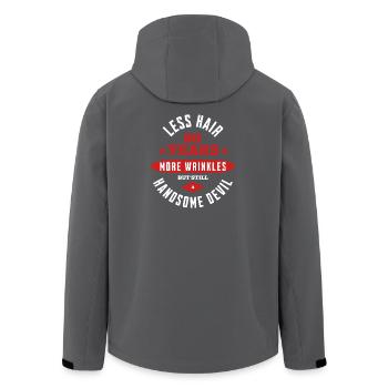 80 Years Handsome Devil - Men’s Recycled Softshell Jacket by Stanley/Stella - black - Back - AI Model Male 185 light (185cm)