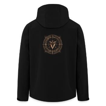 Kosmische Kompassrunen - Recycelte Männer Softshell-Jacke von Stanley/Stella - Schwarz - Hinten - AI Model Male 185 light (185cm)