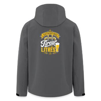 Authentique Tireur de litres - Humour Apéro Bière - Veste softshell homme en polyester recyclé Stanley/Stella - noir - Dos - AI Model Male 185 light (185cm)