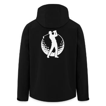 Motif de golf - Silhouette du golfeur dans une balle de golf - Veste softshell homme en polyester recyclé Stanley/Stella - noir - Dos - AI Model Male 185 light (185cm)