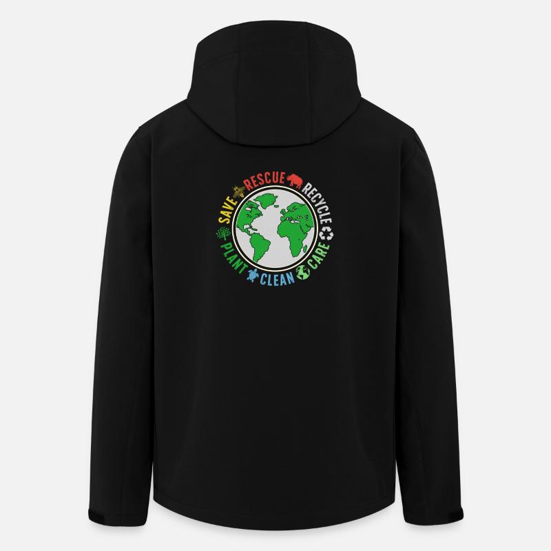 Global Environmental Rescue Logo - Veste softshell homme en polyester recyclé Stanley/Stella - noir