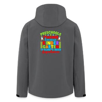 Professeur de maternelle a besoin de super-héros Maternelle - Veste softshell homme en polyester recyclé Stanley/Stella - noir - Dos - AI Model Male 185 light (185cm)