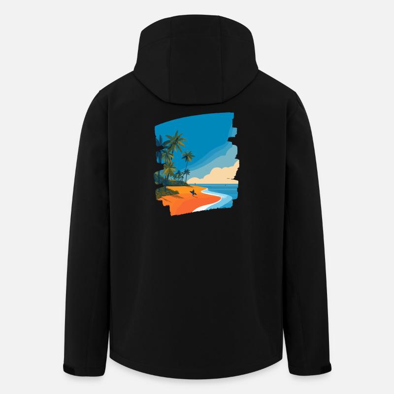Tropical Beach - Men’s Recycled Softshell Jacket by Stanley/Stella - black