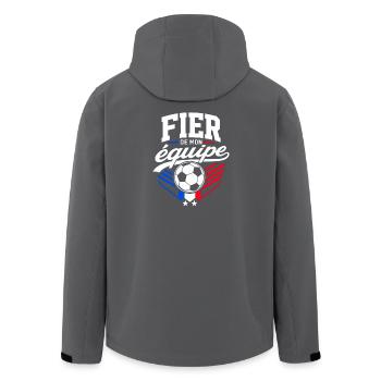 Fier de mon Équipe - Supporter Football France - Veste softshell homme en polyester recyclé Stanley/Stella - charbon - Dos - AI Model Male 185 light (185cm)
