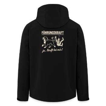 Berner Sennenhund Führungskraft Hundehalter Humor - Recycelte Männer Softshell-Jacke von Stanley/Stella - Schwarz - Hinten - AI Model Male 185 light (185cm)