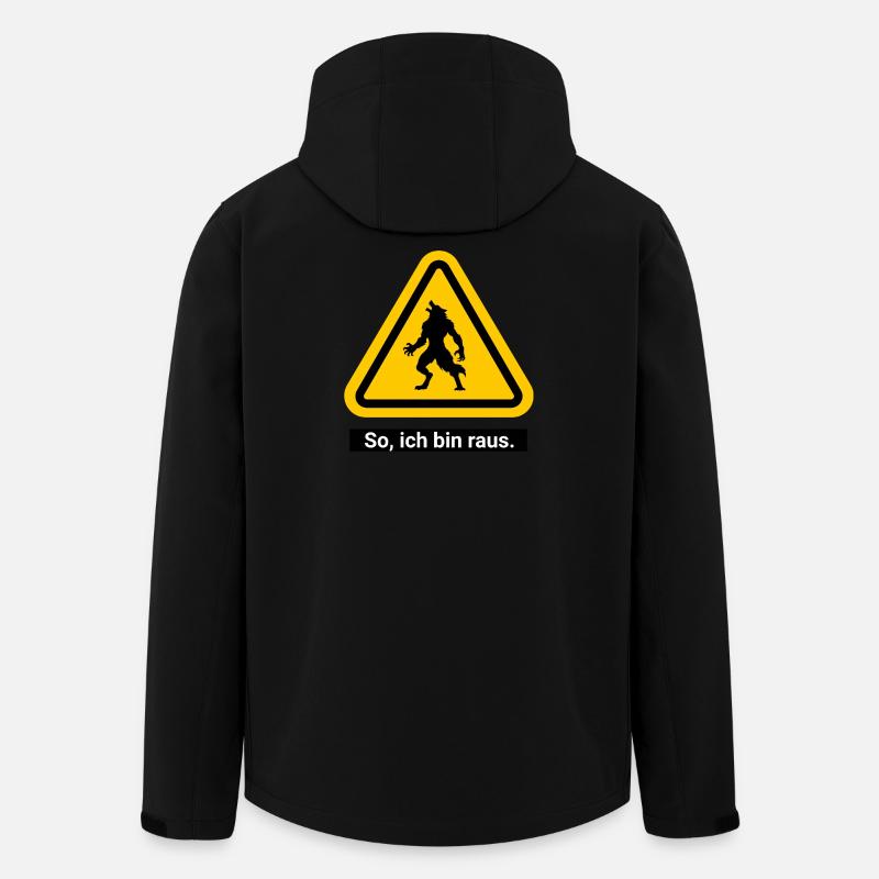 So, ich bin raus. Werwolf Warnschild - Recycelte Männer Softshell-Jacke von Stanley/Stella - Schwarz