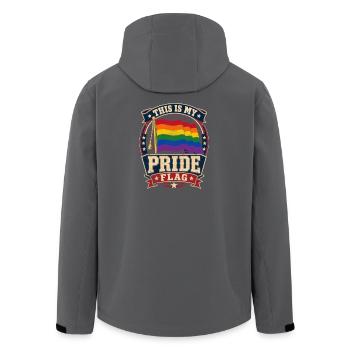 My Pride Flag Design - Men’s Recycled Softshell Jacket by Stanley/Stella - anthracite - Back - AI Model Male 185 light (185cm)