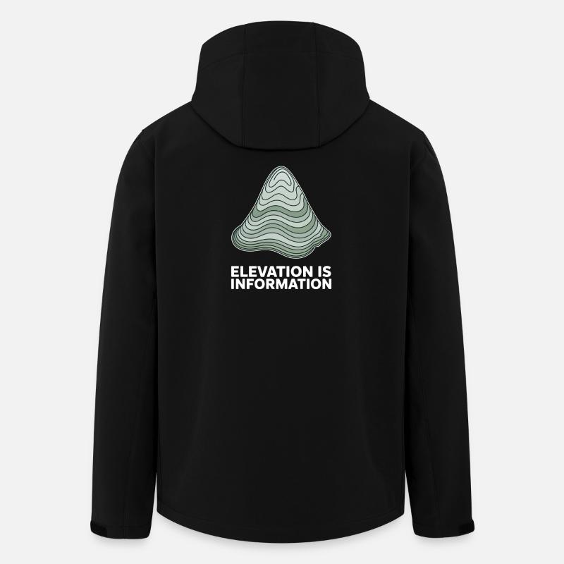 Elevation Is Information Topografische - Recycelte Männer Softshell-Jacke von Stanley/Stella - Schwarz