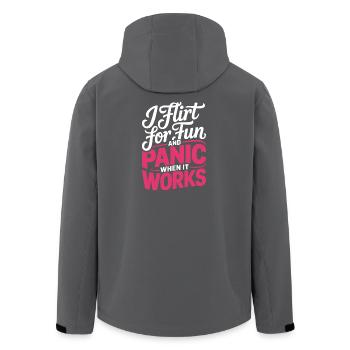 I Flirt For Fun Dating Flirt Anmachspruch Single - Men’s Recycled Softshell Jacket by Stanley/Stella - anthracite - Back - AI Model Male 185 light (185cm)