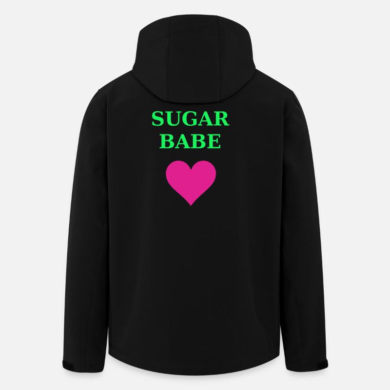 Sugar Babe Heart Neon - Men’s Recycled Softshell Jacket by Stanley/Stella - black