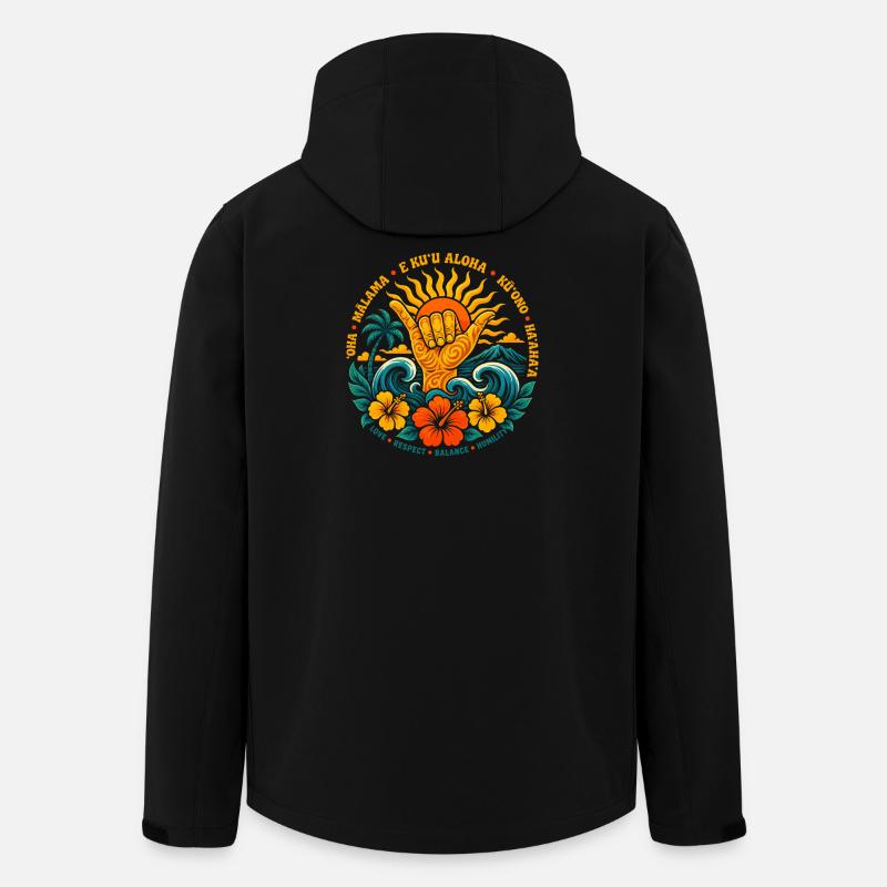 Aloha Shaka Werte - Recycelte Männer Softshell-Jacke von Stanley/Stella - Schwarz