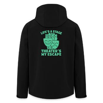 Musical Theatre Life´s A Stage Actors Theater - Recycelte Männer Softshell-Jacke von Stanley/Stella - Schwarz - Hinten - AI Model Male 185 light (185cm)