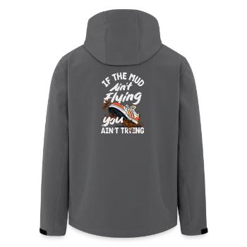 Fille sur un parcours d’obstacles boueux - Veste softshell homme en polyester recyclé Stanley/Stella - noir - Dos - AI Model Male 185 light (185cm)