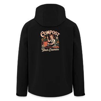 Compostez vos ennemis Drôle de diction rétro dans le jardin - Veste softshell homme en polyester recyclé Stanley/Stella - noir - Dos - AI Model Male 185 light (185cm)