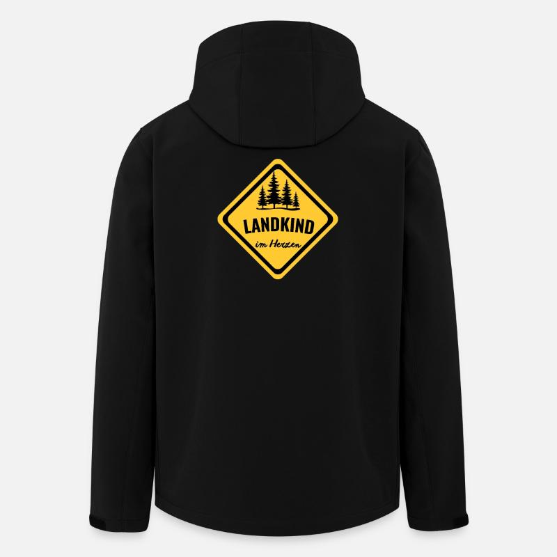 Landkind im Herzen - Recycelte Männer Softshell-Jacke von Stanley/Stella - Schwarz