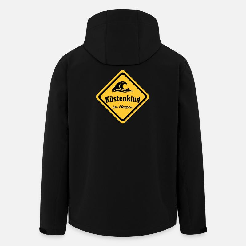 Küstenkind im Herzen - Recycelte Männer Softshell-Jacke von Stanley/Stella - Schwarz