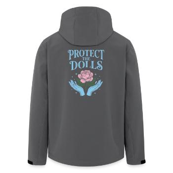 Pride Month LGBTQ – Schütze die Puppen - Recycelte Männer Softshell-Jacke von Stanley/Stella - Schwarz - Hinten - AI Model Male 185 light (185cm)