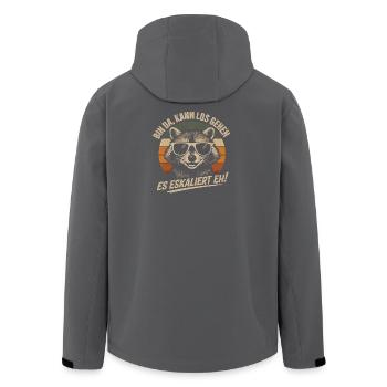Es Eskaliert Eh Waschbär Party Spruch Humor - Recycelte Männer Softshell-Jacke von Stanley/Stella - Schwarz - Hinten - AI Model Male 185 light (185cm)