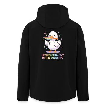 Pride Month LGBTQ - Heterosexuality in this Econom - Men’s Recycled Softshell Jacket by Stanley/Stella - black - Back - AI Model Male 185 light (185cm)