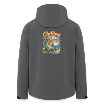 Ambiance glaçante Dragon Summer Beach Palmiers - Veste softshell homme en polyester recyclé Stanley/Stella - noir - Dos - AI Model Male 185 light (185cm)