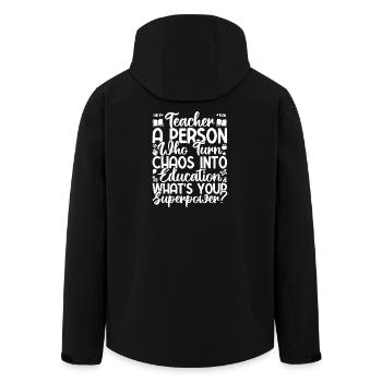 Preschool Teacher What´s Your Superpower Daycare - Recycelte Männer Softshell-Jacke von Stanley/Stella - Schwarz - Hinten - AI Model Male 185 light (185cm)
