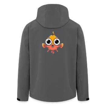 Cute comic fish with big eyes for - Men’s Recycled Softshell Jacket by Stanley/Stella - black - Back - AI Model Male 185 light (185cm)
