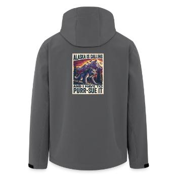 L’Alaska appelle le jeu de mots de fêtes des chats - Veste softshell homme en polyester recyclé Stanley/Stella - charbon - Dos - AI Model Male 185 light (185cm)