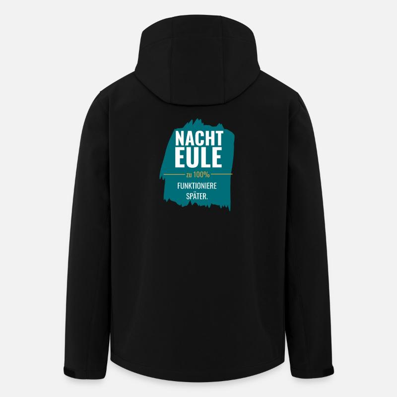 Nachteule – Funktioniere später - Recycelte Männer Softshell-Jacke von Stanley/Stella - Schwarz