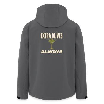 Olive Girl Martini Olive Mediterranean - Men’s Recycled Softshell Jacket by Stanley/Stella - anthracite - Back - AI Model Male 185 light (185cm)