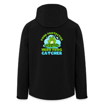Frog Catcher Pond Protector Frog - Men’s Recycled Softshell Jacket by Stanley/Stella - black - Back - AI Model Male 185 light (185cm)