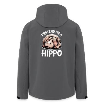 Nilpferd Sprüche Flusspferd Witz Nilpferd Geschenk - Recycelte Männer Softshell-Jacke von Stanley/Stella - Anthrazit - Hinten - AI Model Male 185 light (185cm)