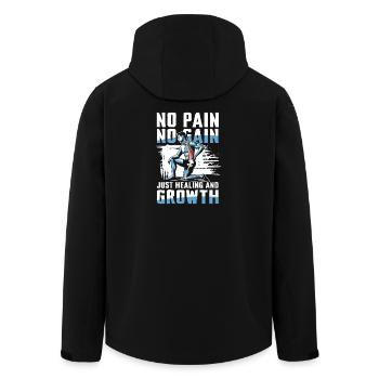 Pas de douleur, pas de gain, juste la guérison et la croissance - Veste softshell homme en polyester recyclé Stanley/Stella - noir - Dos - AI Model Male 185 light (185cm)