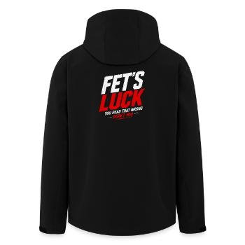 Fet's Luck Humor Saying Funny Funny Funny Sayings - Men’s Recycled Softshell Jacket by Stanley/Stella - black - Back - AI Model Male 185 light (185cm)