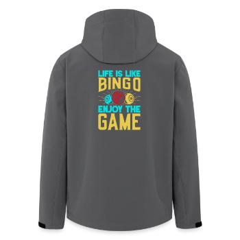Bingo Jeu Profitez du jeu Bingo - Veste softshell homme en polyester recyclé Stanley/Stella - noir - Dos - AI Model Male 185 light (185cm)