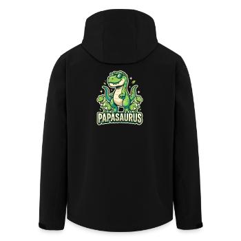 Papasaurus Dinosaurier Papa Familien Motiv - Recycelte Männer Softshell-Jacke von Stanley/Stella - Schwarz - Hinten - AI Model Male 185 light (185cm)