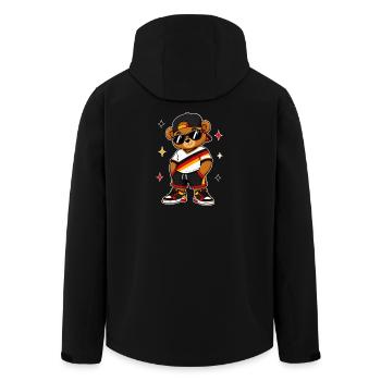 Deutschland bär Sonnenbrille Flaggen Art - Recycelte Männer Softshell-Jacke von Stanley/Stella - Schwarz - Hinten - AI Model Male 185 light (185cm)