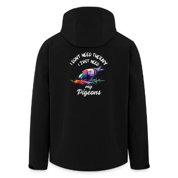 Pigeon Therapy Art - Veste softshell homme en polyester recyclé Stanley/Stella - noir - Dos - AI Model Male 185 light (185cm)