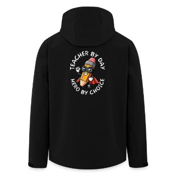 Dessin animé Super-héros Crayon - Veste softshell homme en polyester recyclé Stanley/Stella - noir - Dos - AI Model Male 185 light (185cm)