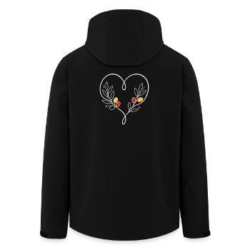 Deutschland Herz Flagge Fan Design - Recycelte Männer Softshell-Jacke von Stanley/Stella - Schwarz - Hinten - AI Model Male 185 light (185cm)