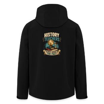 Funny History Teacher Gift Historian History Lover - Men’s Recycled Softshell Jacket by Stanley/Stella - black - Back - AI Model Male 185 light (185cm)