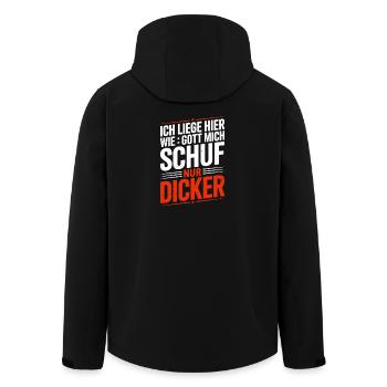  Ich Liege Hier Wie Gott Mich Schuf Nur Dicker - Recycelte Männer Softshell-Jacke von Stanley/Stella - Schwarz - Hinten - AI Model Male 185 light (185cm)